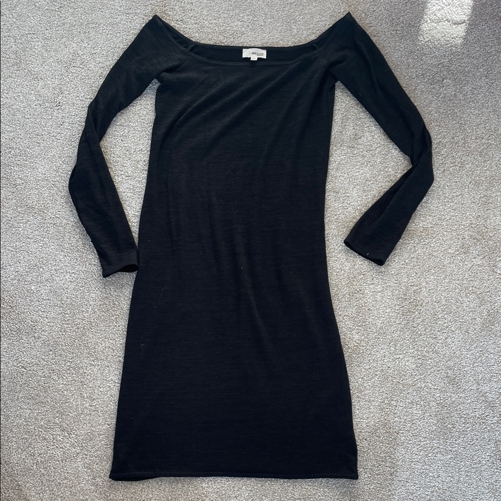 Wilfred Free Black Off The Shoulder Long Sleeve Dress